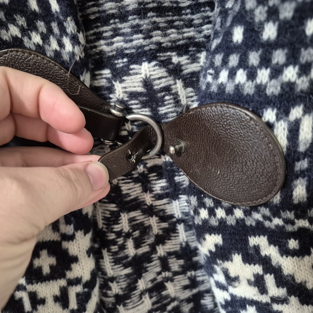 Navy and White Patterned Cardigan - Picture 4 of 4